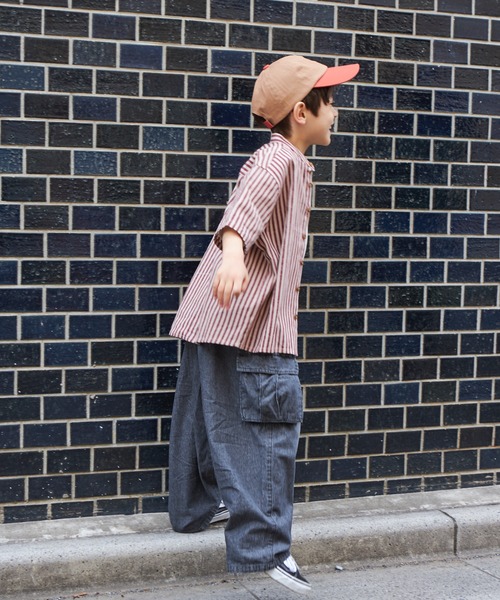 PAIRMANON STREET（ペアマノンストリート）の「【PAIRMANON STREET】ドローストリングワイドカーゴデニムパンツ（デニムパンツ・キッズ・ブルー/ブラック/インディゴブルー・90/100/110/120/130/140/150）」の5枚目の写真