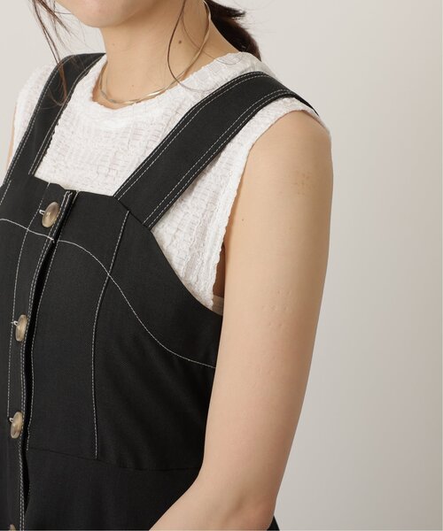 RAY CASSIN（レイカズン）の「麻調前ボタンジャンスカ（ジャンパースカート・レディース・ベージュ/グリーン/ブラック/ブラウン/キナリ/ブルー/オレンジ・FREE）」の16枚目の写真