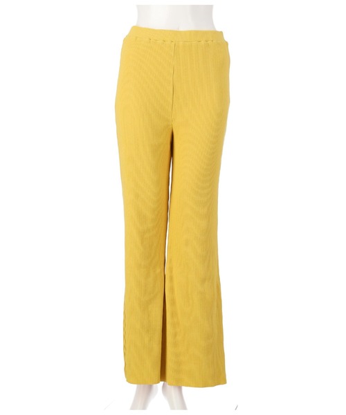 CHILLE（チル）の「ハンドカットリブフレアパンツ（その他パンツ・レディース・イエロー/ブラック/パープル/グリーン・FREE）」の20枚目の写真