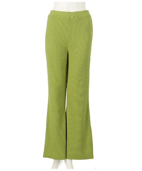 CHILLE（チル）の「ハンドカットリブフレアパンツ（その他パンツ・レディース・イエロー/ブラック/パープル/グリーン・FREE）」の14枚目の写真