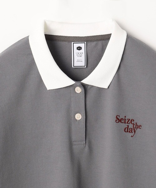 179/WG（イチナナキュウダブルジー）の「バイカラーポロシャツ（ポロシャツ・レディース・グリーン/オフホワイト/ブルー・FREE）」の8枚目の写真