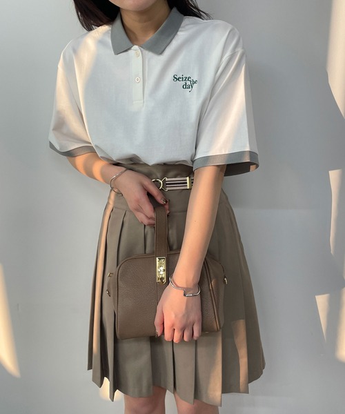 179/WG（イチナナキュウダブルジー）の「バイカラーポロシャツ（ポロシャツ・レディース・グリーン/オフホワイト/ブルー・FREE）」の17枚目の写真