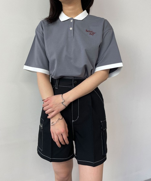 179/WG（イチナナキュウダブルジー）の「バイカラーポロシャツ（ポロシャツ・レディース・グリーン/オフホワイト/ブルー・FREE）」の18枚目の写真