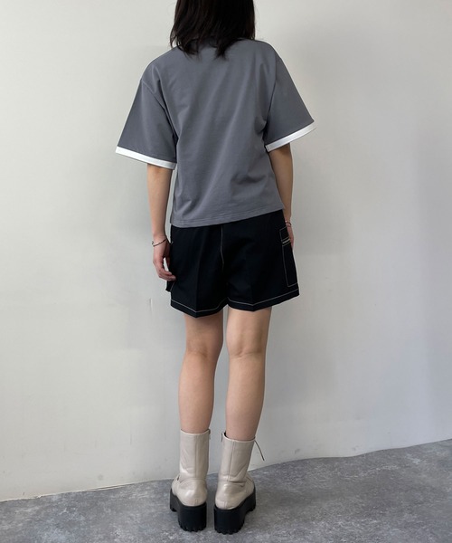 179/WG（イチナナキュウダブルジー）の「バイカラーポロシャツ（ポロシャツ・レディース・グリーン/オフホワイト/ブルー・FREE）」の19枚目の写真