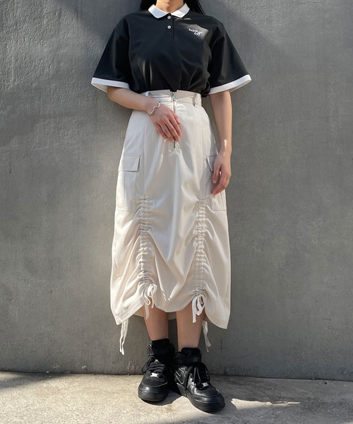 179/WG（イチナナキュウダブルジー）の「バイカラーポロシャツ（ポロシャツ・レディース・グリーン/オフホワイト/ブルー・FREE）」の20枚目の写真