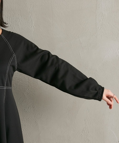 Soiunique（スワユニーク）の「背中開きポンチワンピース ［Soiunique］（ワンピース・レディース・アイボリー/ブラック・L/M）」の13枚目の写真