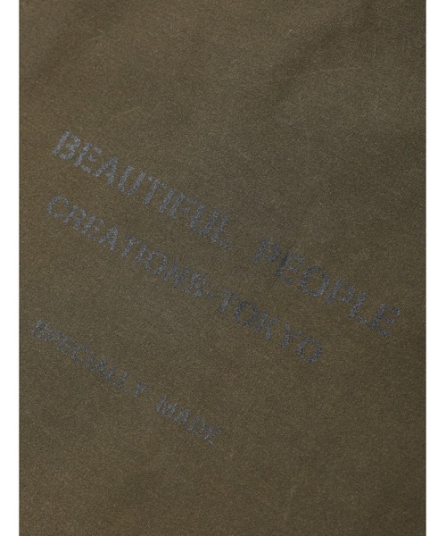 beautiful people（ビューティフルピープル）の「beautiful people army tent cloth tote bag L 7315611944（トートバッグ・レディース・ブラック/ホワイト/オリーブ・FREE）」の7枚目の写真