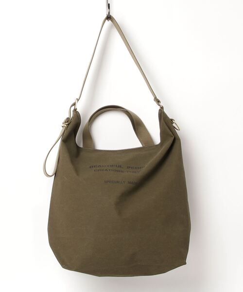 beautiful people（ビューティフルピープル）の「beautiful people army tent cloth tote bag L 7315611944（トートバッグ・レディース・ブラック/ホワイト/オリーブ・FREE）」の18枚目の写真