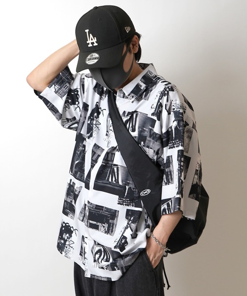 ILL'S（イルズ）の「25SS オーバーサイズ 総柄プリントビッグシルエットシャツ【ILL'S 】（シャツ/ブラウス・メンズ・ホワイト/ブラック/ブラック系その他/ホワイト系その他・M/L）」の20枚目の写真