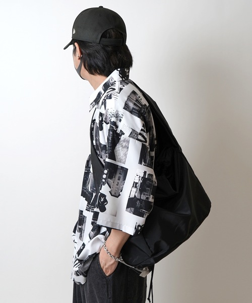 ILL'S（イルズ）の「25SS オーバーサイズ 総柄プリントビッグシルエットシャツ【ILL'S 】（シャツ/ブラウス・メンズ・ホワイト/ブラック/ブラック系その他/ホワイト系その他・M/L）」の21枚目の写真