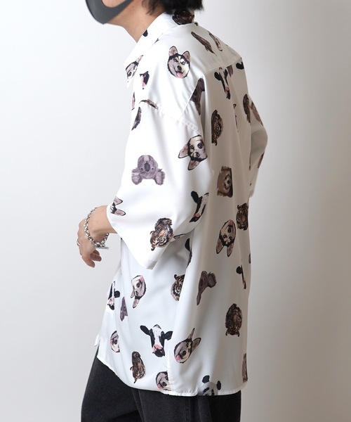 ILL'S（イルズ）の「25SS オーバーサイズ 総柄プリントビッグシルエットシャツ【ILL'S 】（シャツ/ブラウス・メンズ・ホワイト/ブラック/ブラック系その他/ホワイト系その他・M/L）」の8枚目の写真