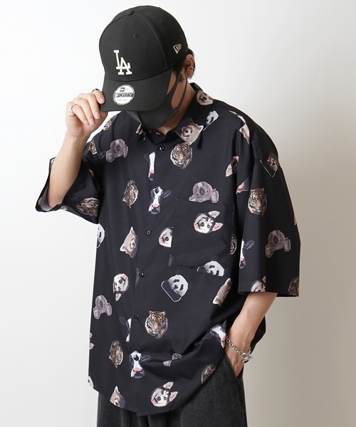 ILL'S（イルズ）の「25SS オーバーサイズ 総柄プリントビッグシルエットシャツ【ILL'S 】（シャツ/ブラウス・メンズ・ホワイト/ブラック/ブラック系その他/ホワイト系その他・M/L）」の17枚目の写真