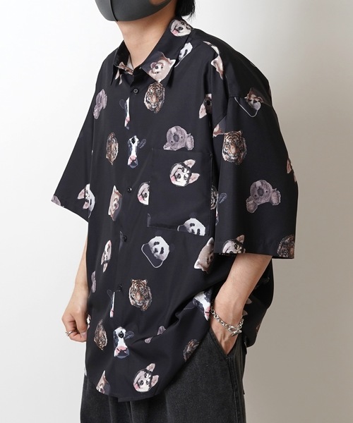 ILL'S（イルズ）の「25SS オーバーサイズ 総柄プリントビッグシルエットシャツ【ILL'S 】（シャツ/ブラウス・メンズ・ホワイト/ブラック/ブラック系その他/ホワイト系その他・M/L）」の18枚目の写真