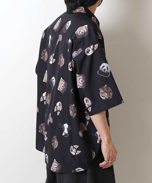 ILL'S（イルズ）の「25SS オーバーサイズ 総柄プリントビッグシルエットシャツ【ILL'S 】（シャツ/ブラウス・メンズ・ホワイト/ブラック/ブラック系その他/ホワイト系その他・M/L）」の19枚目の写真