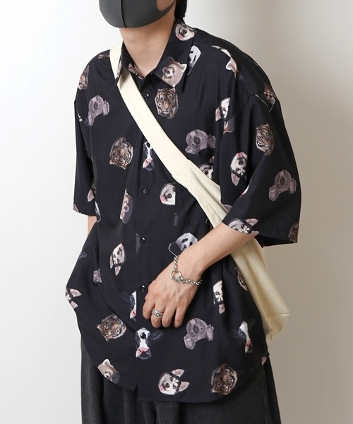 ILL'S（イルズ）の「25SS オーバーサイズ 総柄プリントビッグシルエットシャツ【ILL'S 】（シャツ/ブラウス・メンズ・ホワイト/ブラック/ブラック系その他/ホワイト系その他・M/L）」の14枚目の写真