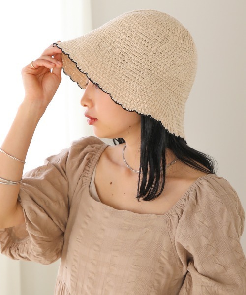 Bab（バブ）の「配色バケットハット（ハット・レディース・ブラック/アイボリー・ONESIZE）」の4枚目の写真