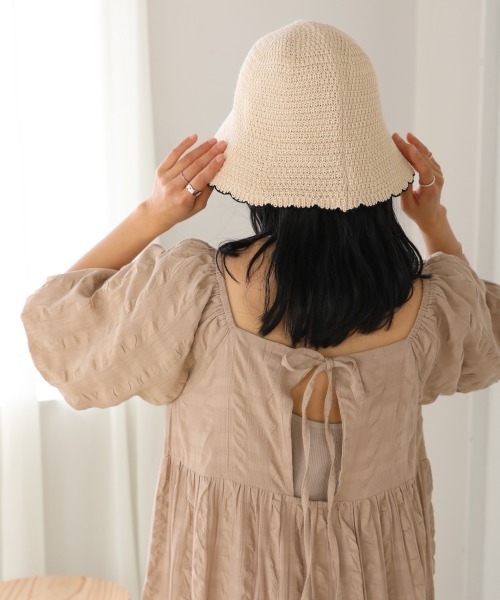 Bab（バブ）の「配色バケットハット（ハット・レディース・ブラック/アイボリー・ONESIZE）」の5枚目の写真