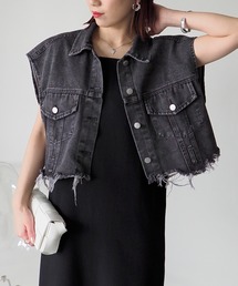 Riberry | デニムショートベスト(ベスト)