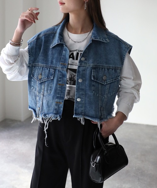 Riberry（リベリー）の「デニムショートベスト（ベスト）」 - WEAR