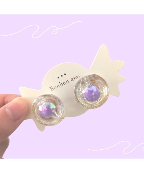tone(トーン)の「【hazeleyes】大粒あめちゃんイヤリング(Bonbonami ボンボンアミ)(MA)(イヤリング・レディース・ブルー/ローズ/パープル/ピンク・FREE)」の19枚目の写真
