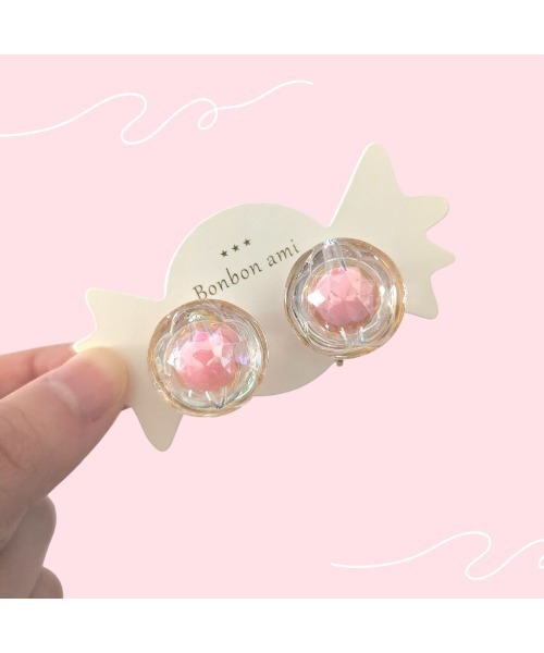 tone(トーン)の「【hazeleyes】大粒あめちゃんイヤリング(Bonbonami ボンボンアミ)(MA)(イヤリング・レディース・ブルー/ローズ/パープル/ピンク・FREE)」の9枚目の写真
