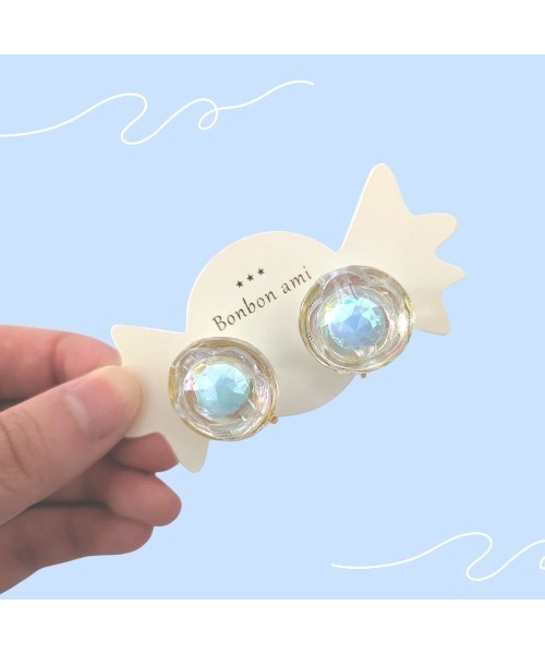 tone(トーン)の「【hazeleyes】大粒あめちゃんイヤリング(Bonbonami ボンボンアミ)(MA)(イヤリング・レディース・ブルー/ローズ/パープル/ピンク・FREE)」の18枚目の写真