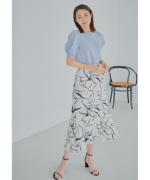 index（インデックス）の「◆タックスリーブトップス【UV/吸水速乾/洗濯機洗い可】（Tシャツ/カットソー・レディース・ホワイト系/オレンジ/ネイビー/ライトグレー/ライトブルー・36/38/40/42）」の6枚目の写真