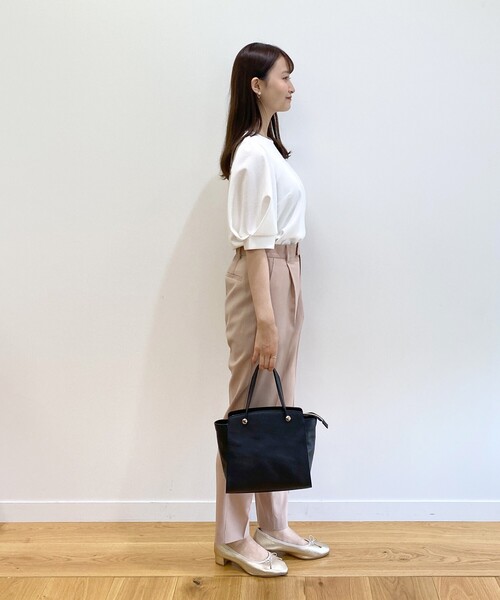 index（インデックス）の「◆タックスリーブトップス【UV/吸水速乾/洗濯機洗い可】（Tシャツ/カットソー・レディース・ホワイト系/オレンジ/ネイビー/ライトグレー/ライトブルー・36/38/40/42）」の9枚目の写真