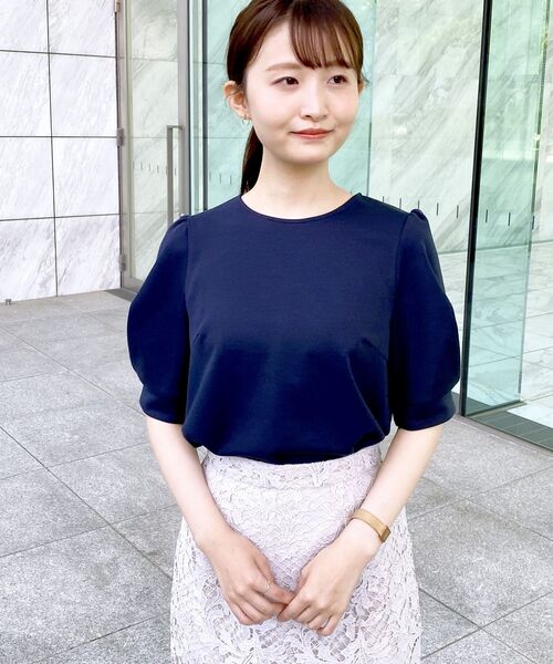 index（インデックス）の「◆タックスリーブトップス【UV/吸水速乾/洗濯機洗い可】（Tシャツ/カットソー・レディース・ホワイト系/オレンジ/ネイビー/ライトグレー/ライトブルー・36/38/40/42）」の11枚目の写真