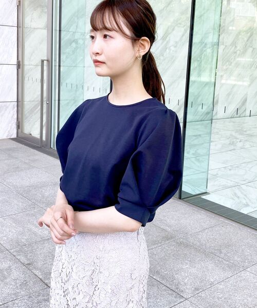 index（インデックス）の「◆タックスリーブトップス【UV/吸水速乾/洗濯機洗い可】（Tシャツ/カットソー・レディース・ホワイト系/オレンジ/ネイビー/ライトグレー/ライトブルー・36/38/40/42）」の12枚目の写真