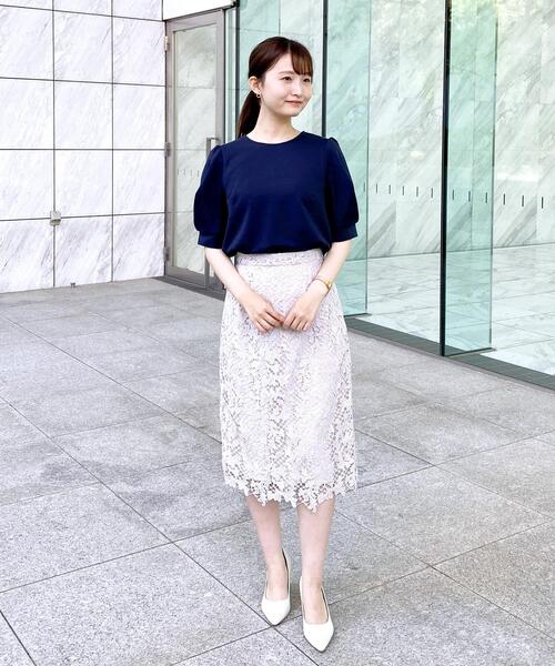 index（インデックス）の「◆タックスリーブトップス【UV/吸水速乾/洗濯機洗い可】（Tシャツ/カットソー・レディース・ホワイト系/オレンジ/ネイビー/ライトグレー/ライトブルー・36/38/40/42）」の13枚目の写真