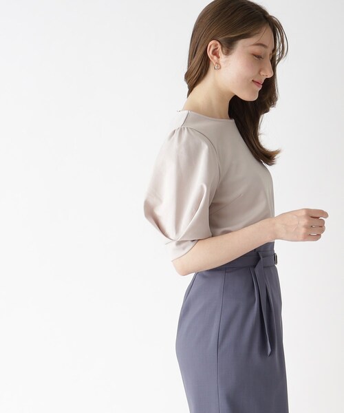 index（インデックス）の「◆タックスリーブトップス【UV/吸水速乾/洗濯機洗い可】（Tシャツ/カットソー・レディース・ホワイト系/オレンジ/ネイビー/ライトグレー/ライトブルー・36/38/40/42）」の17枚目の写真