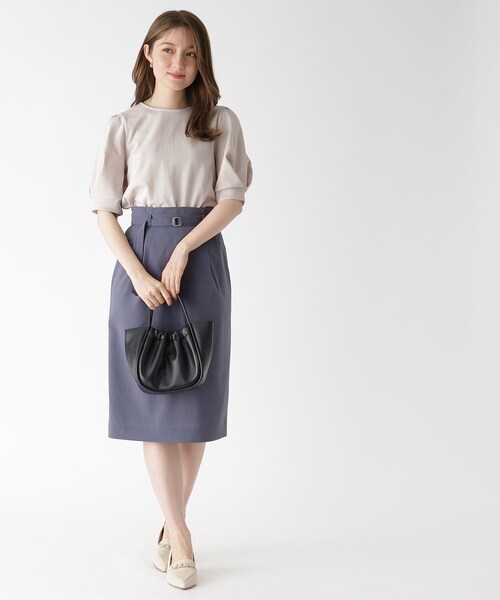 index（インデックス）の「◆タックスリーブトップス【UV/吸水速乾/洗濯機洗い可】（Tシャツ/カットソー・レディース・ホワイト系/オレンジ/ネイビー/ライトグレー/ライトブルー・36/38/40/42）」の20枚目の写真