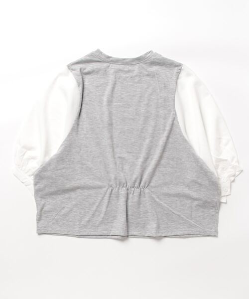 Coo+i(クーイ)の「異素材ドッキングカットソー(Tシャツ/カットソー・レディース・ブラック/グレー・FREE)」の3枚目の写真