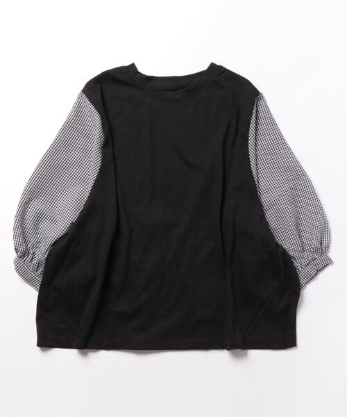 Coo+i(クーイ)の「異素材ドッキングカットソー(Tシャツ/カットソー・レディース・ブラック/グレー・FREE)」の15枚目の写真