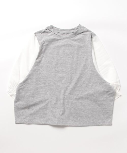 Coo+i(クーイ)の「異素材ドッキングカットソー(Tシャツ/カットソー・レディース・ブラック/グレー・FREE)」の16枚目の写真