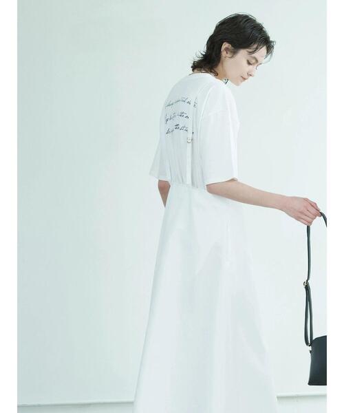 Lugnoncure（ルノンキュール）の「デニムサロペットスカート（ワンピース・レディース・ブルー/オフホワイト/ネイビー・ﾌﾘ-）」の4枚目の写真