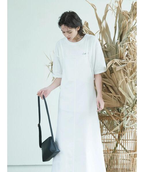 Lugnoncure（ルノンキュール）の「デニムサロペットスカート（ワンピース・レディース・ブルー/オフホワイト/ネイビー・ﾌﾘ-）」の17枚目の写真