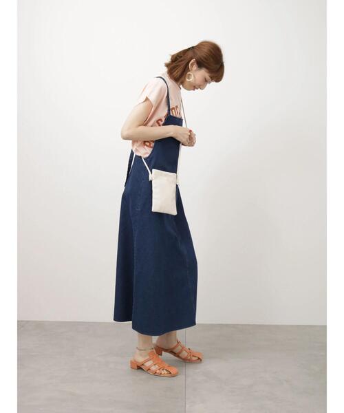 Lugnoncure（ルノンキュール）の「デニムサロペットスカート（ワンピース・レディース・ブルー/オフホワイト/ネイビー・ﾌﾘ-）」の22枚目の写真