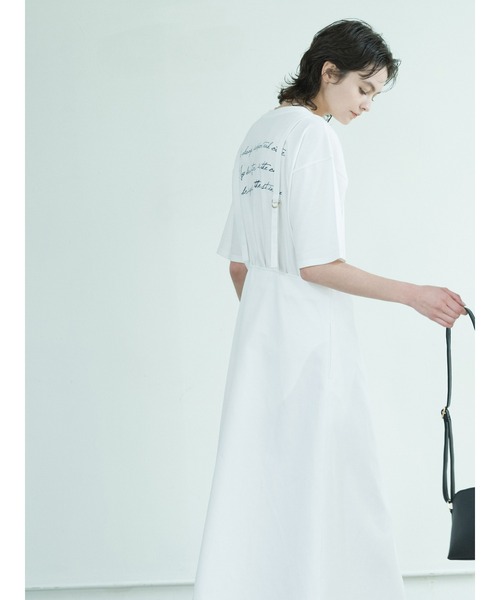 Lugnoncure（ルノンキュール）の「デニムサロペットスカート（ワンピース・レディース・ブルー/オフホワイト/ネイビー・ﾌﾘ-）」の2枚目の写真