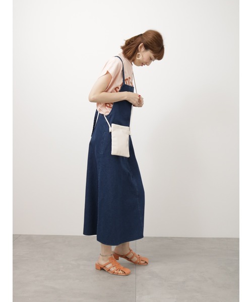 Lugnoncure（ルノンキュール）の「デニムサロペットスカート（ワンピース・レディース・ブルー/オフホワイト/ネイビー・ﾌﾘ-）」の11枚目の写真