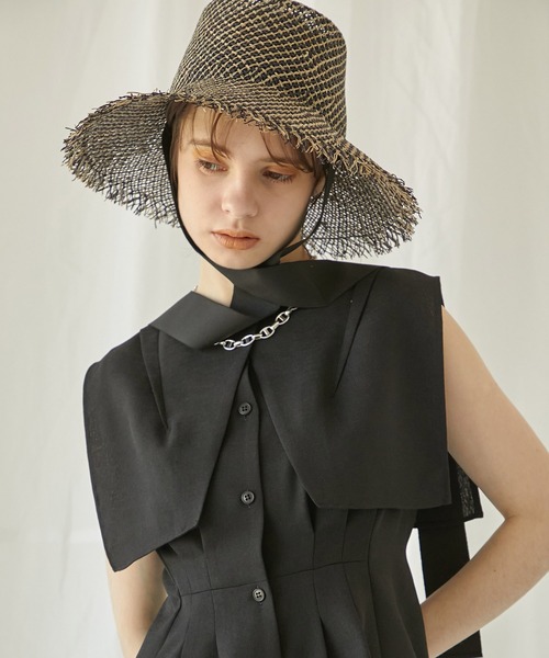PUBLIC TOKYO（パブリックトウキョウ）の「ブレードフリンジハット（ハット・レディース・ブラックミックス・FREE）」の5枚目の写真