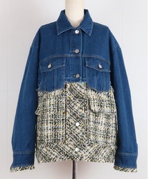 ツイードミックスデニムジャケット