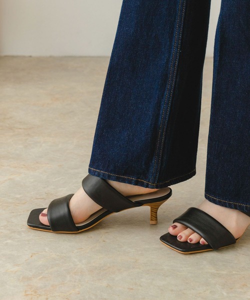 RODE SKO（ロデスコ）の「5センチスクエアクッションサンダル（サンダル・レディース・ブラック/グリーン/アイボリー・37/38）」の3枚目の写真