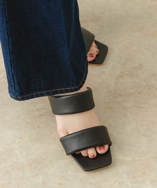 RODE SKO（ロデスコ）の「5センチスクエアクッションサンダル（サンダル・レディース・ブラック/グリーン/アイボリー・37/38）」の18枚目の写真