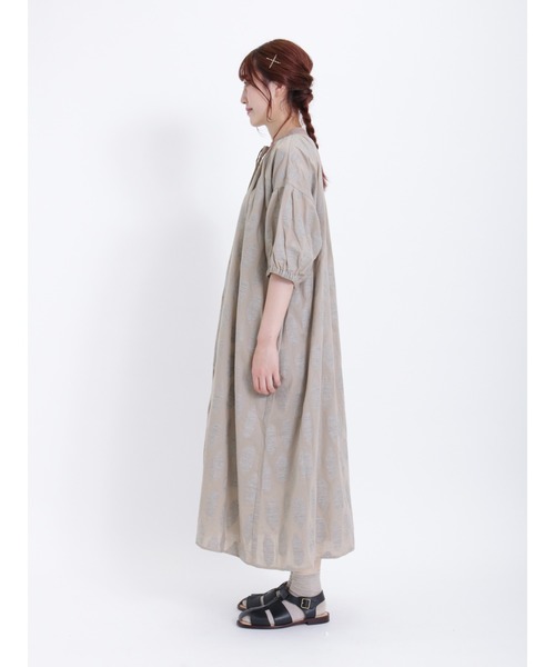 TSUHARU by Samansa Mos2（ツハルバイサマンサモスモス）の「【HaTaKaKe×TSUHARU】ジャカードワンピース（ワンピース・レディース・ベージュ/ピンク/ダークブラウン・F）」の20枚目の写真