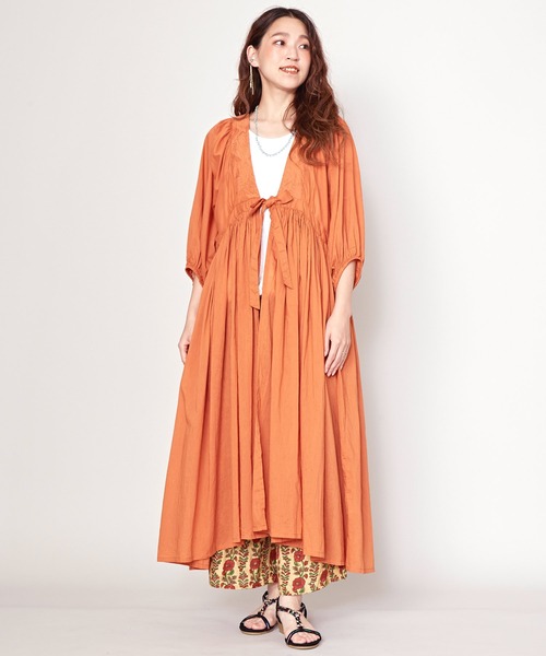 チャイハネ（チャイハネ）の「【チャイハネ】シアーリゾロングカーディガン（カーディガン/ボレロ・レディース・オレンジ/ホワイト/ブルー/ベージュ/ネイビー・FREE）」の5枚目の写真