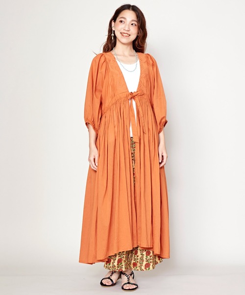 チャイハネ（チャイハネ）の「【チャイハネ】シアーリゾロングカーディガン（カーディガン/ボレロ・レディース・オレンジ/ホワイト/ブルー/ベージュ/ネイビー・FREE）」の18枚目の写真