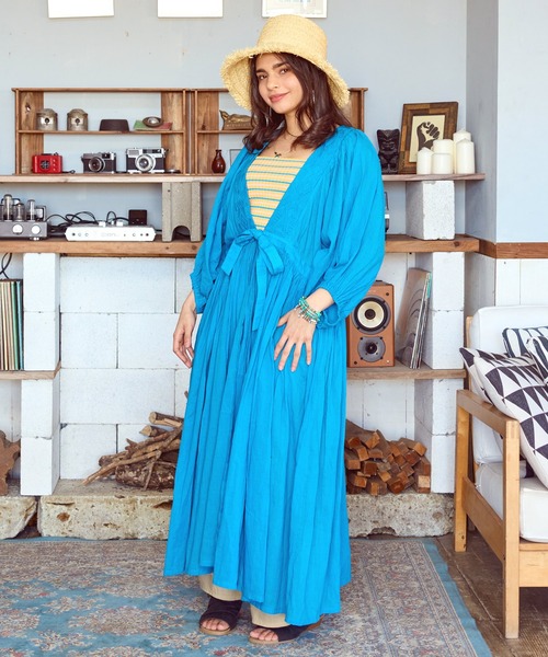 チャイハネ（チャイハネ）の「【チャイハネ】シアーリゾロングカーディガン（カーディガン/ボレロ・レディース・オレンジ/ホワイト/ブルー/ベージュ/ネイビー・FREE）」の16枚目の写真