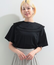 Ray BEAMS | Ray BEAMS / レース ツケエリ ハーフスリーブ Tシャツ(Tシャツ/カットソー)